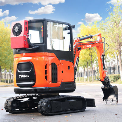 市政工学 2.5 トン ミニ掘削機 24.5kw マイクロ ミニ掘削機 キャビ