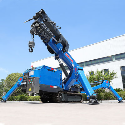 商業用ブルー 小型 クローラー スパイダークレーン 8000KG 操作が簡単