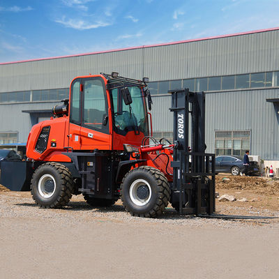 建設現場のための4ホイールオフロードフォークリフト 5000LBS
