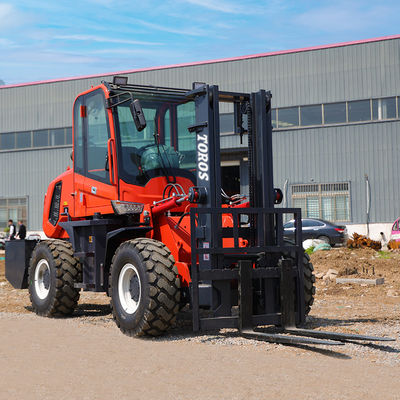 建設現場のための4ホイールオフロードフォークリフト 5000LBS